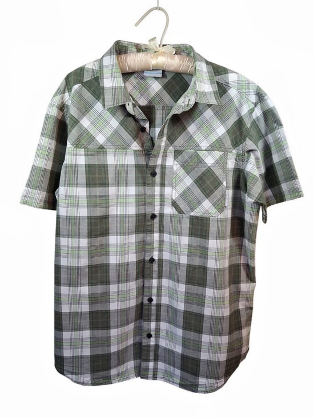Columbia Men's Plaid Short Sleeve Shirt L